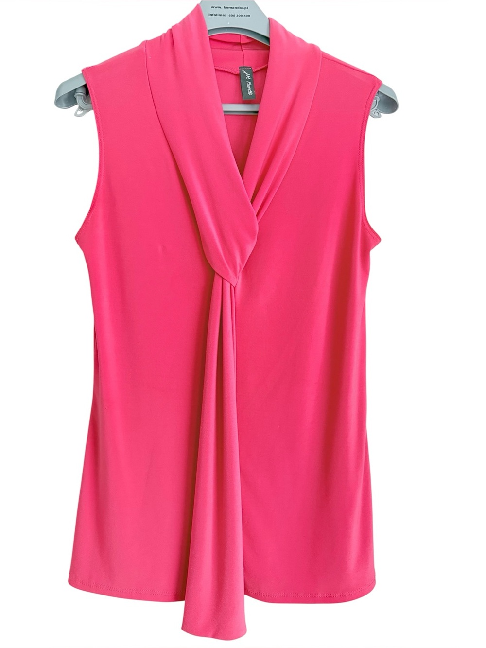 Sleeveless Tie-Neck top  in Hot Pink size  M